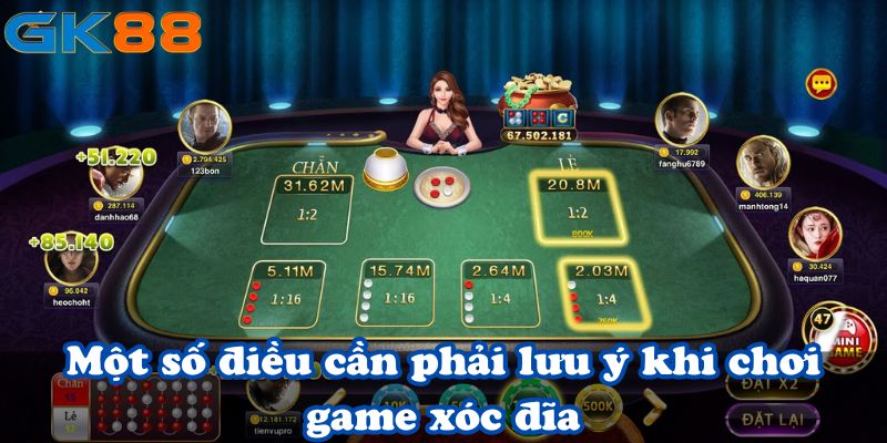 Một số điều cần phải lưu ý khi chơi game xóc đĩa